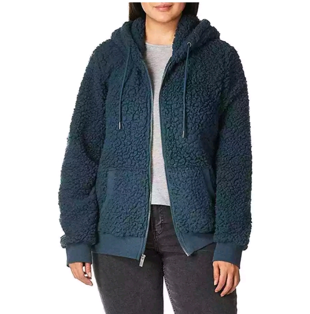 Marc New York Performance Teddy Fleece Hoodie Sherpa Full Zip Hooded Jacket Sz M